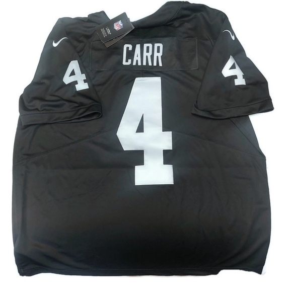 Nike Las Vegas Raiders Jersey Mens Size XXL Field Black Silver Derek Carr #4 - Picture 6 of 9